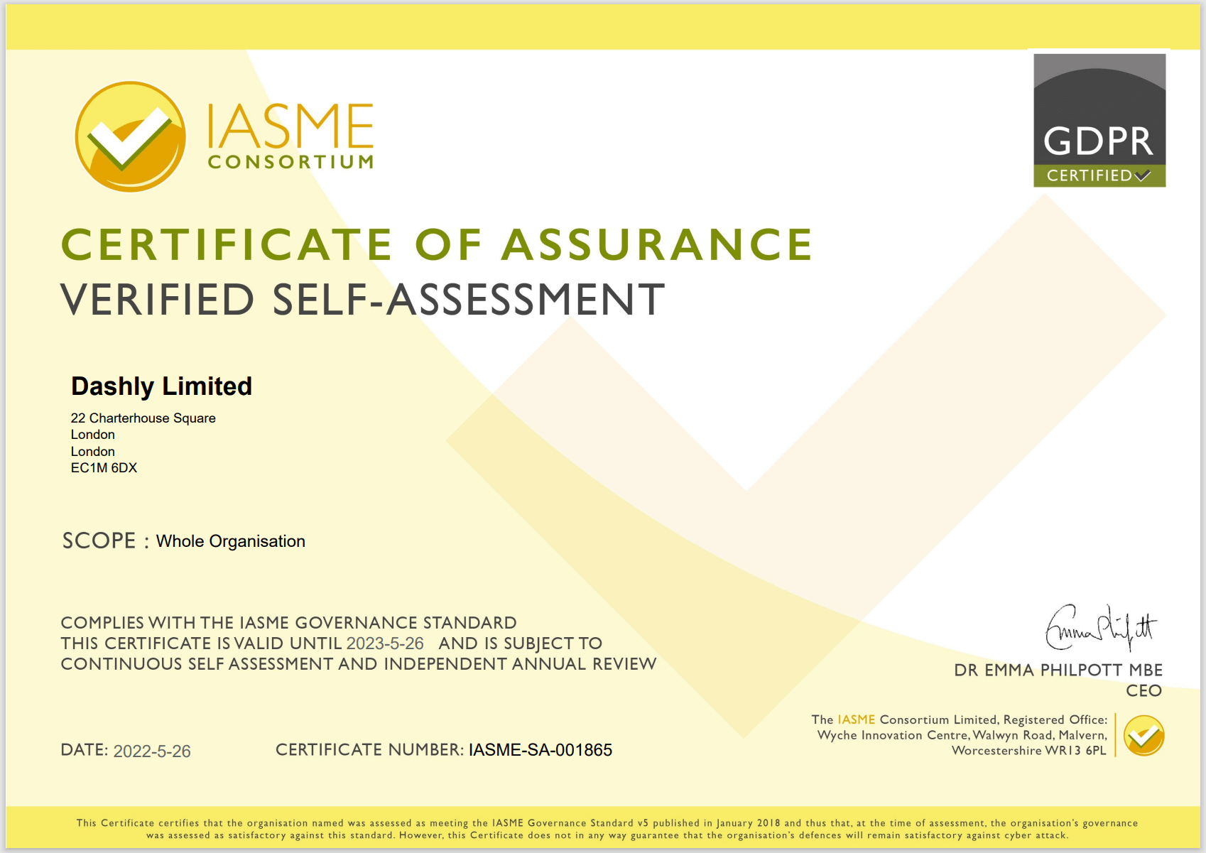 certificate